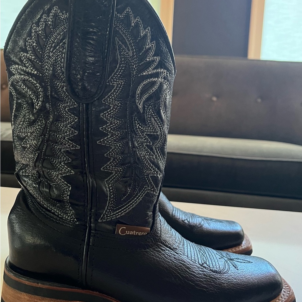 Black Leather Western Boots handmade from Mexico!